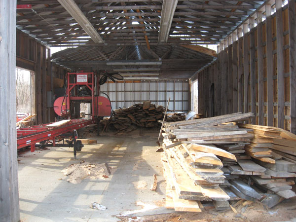 Click for larger version Portable bandsaw mill at the Burdett Wood Yard