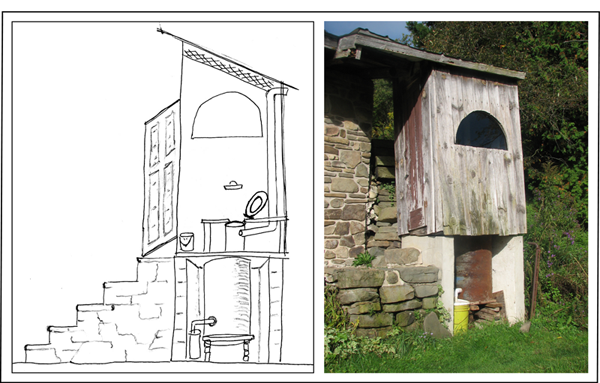 functioning home-built composting toilet